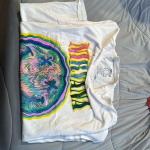 Distressed white urban outfitters Nirvana shirt. Oversized size small/ medium